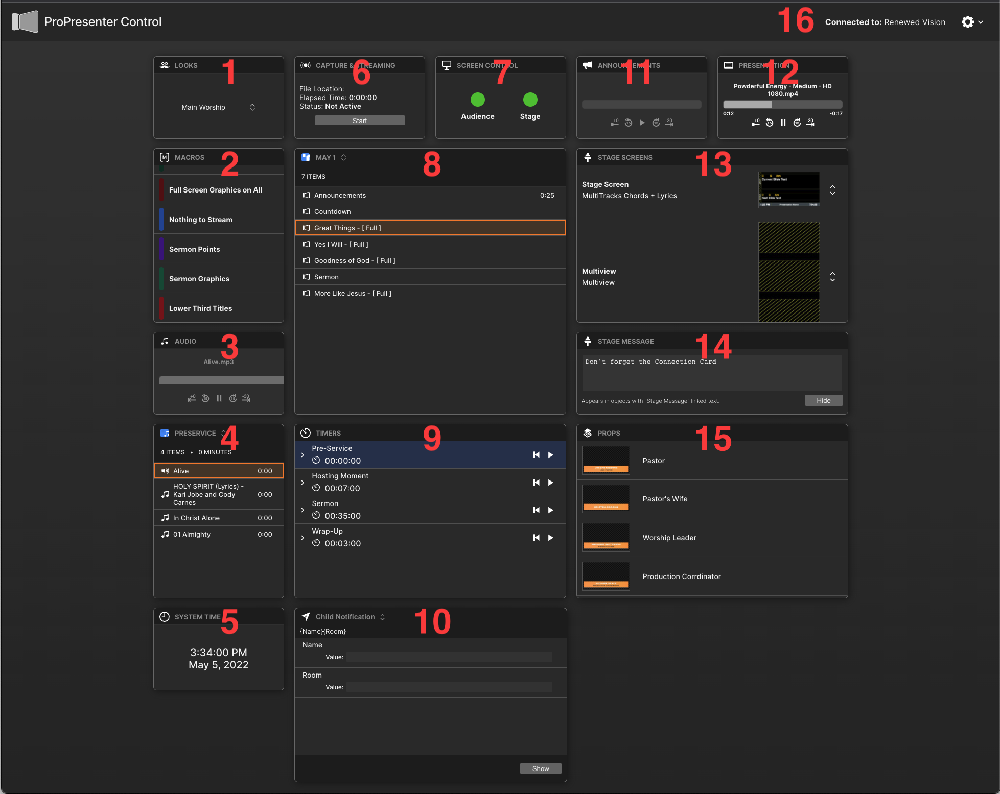 Using ProPresenter Control – Renewed Vision